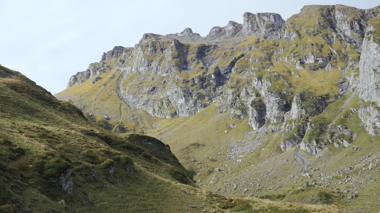 Pizol sunny mountain from lift