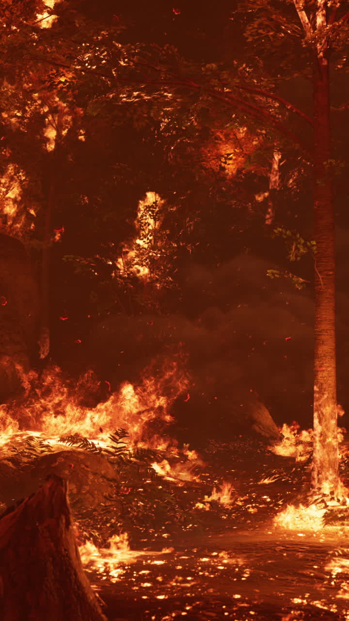 Waldbrand bei Nacht: Loderndes Inferno