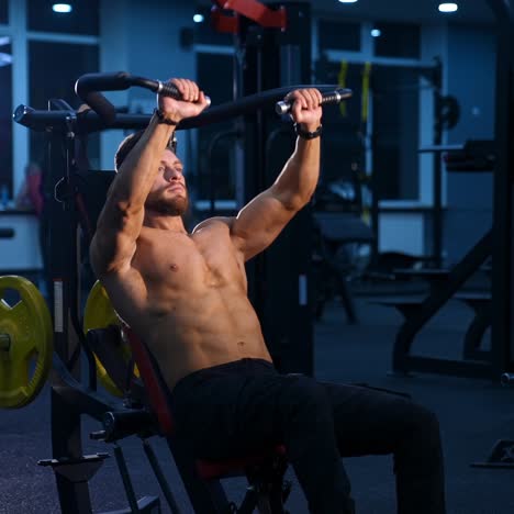 training with equipment in gym