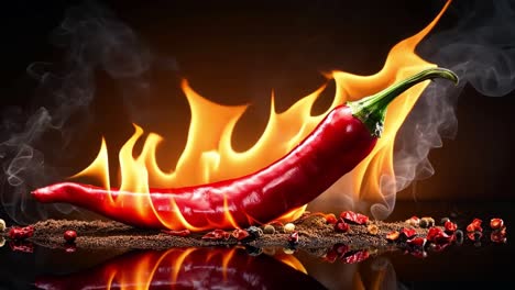 flaming red chili pepper