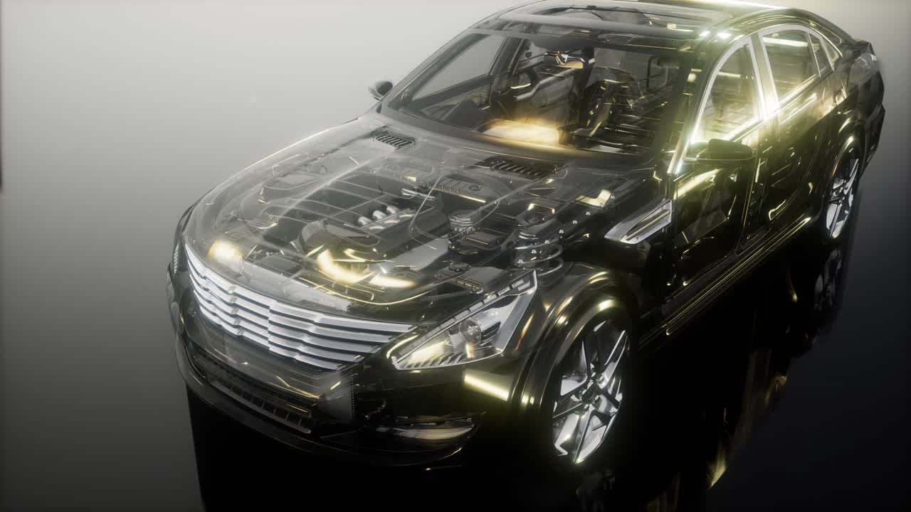 motor y otras partes visibles en el coche