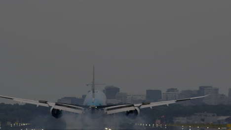 airplane landing at airport