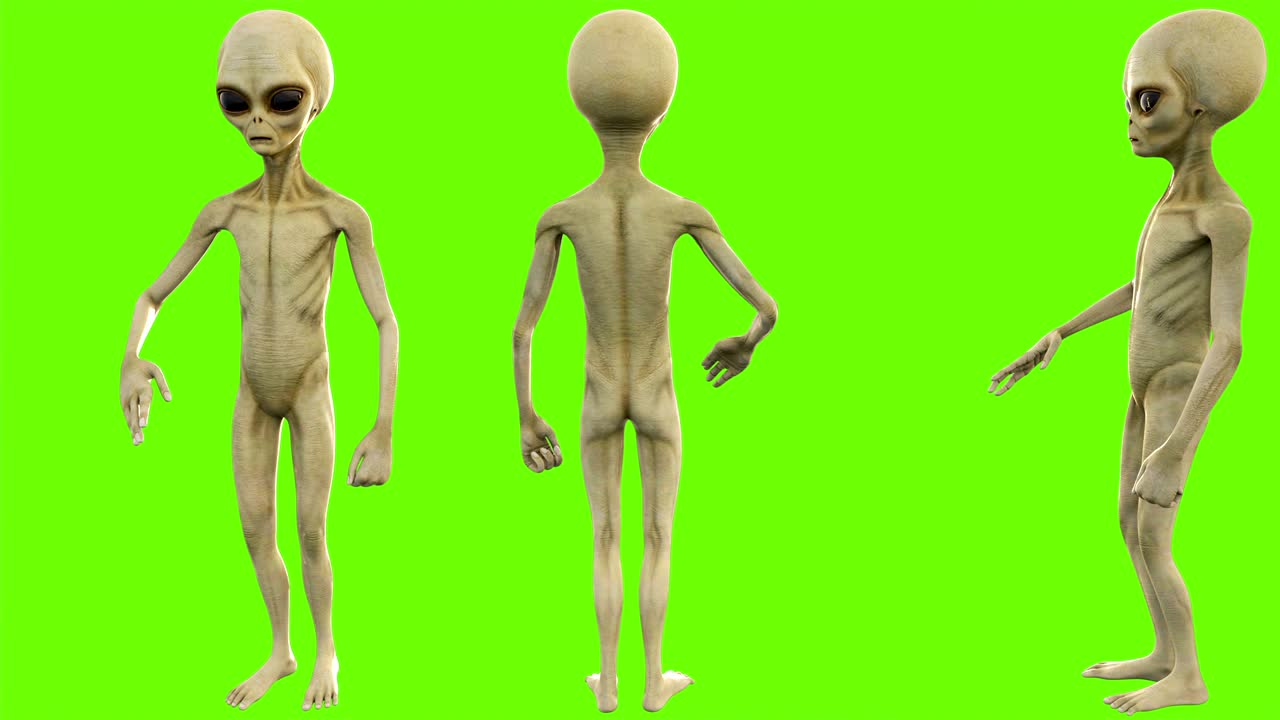 saluto alieno. animazione loopable su schermo verde. 4k.