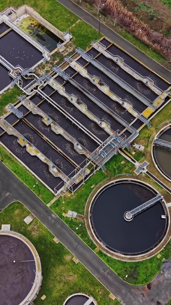 Water treatment plant operates in urban area to clean wastewater