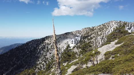 남부 캘리포니아의 mt baldy 근처의 패닝 샷 이웃 계곡