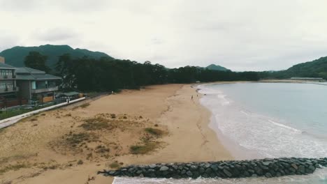 Una-Playa-En-Yamaguchi,-Japón-Fotografiada-Por-Dji-Phantom4pro