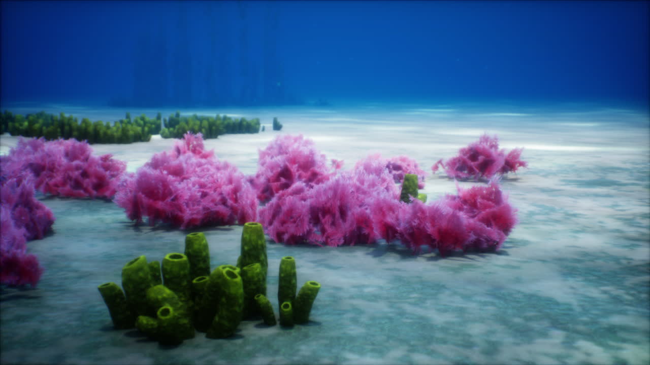 활기찬 수중 산호초 장면