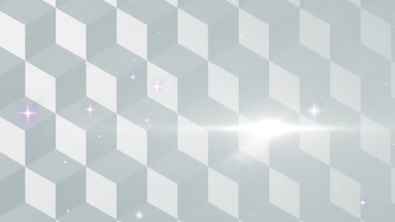 공간에서 빛나는 별을 배경으로 회색 배경에 추상적인 3d 모양의 디지털 애니메이션