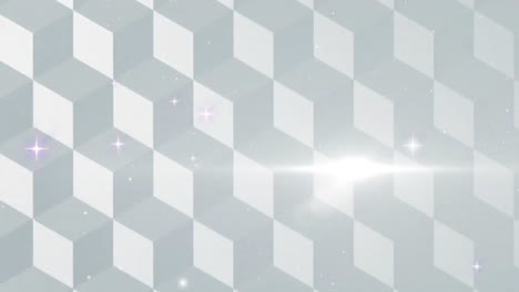 animación digital de formas abstractas en 3d sobre fondo gris contra estrellas brillantes en el espacio