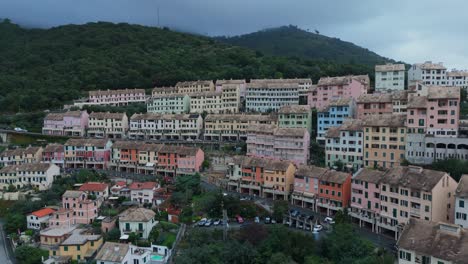 aerial view of colorful houses on a hillside in italy