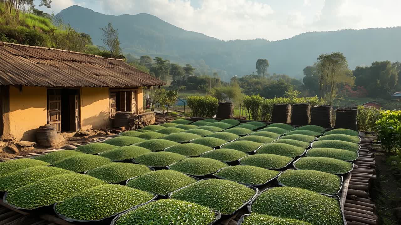 Tea Farm in a Mountainous Region
