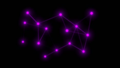 A vibrant neon purple glows softly, connecting a network of dots, creating a visually striking and dynamic web of light that suggests energy and interconnectedness in a modern design.