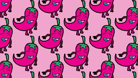 kids drawing pop art seamless background with theme of chili