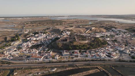 panoramic aerial view of castro marim, algarve