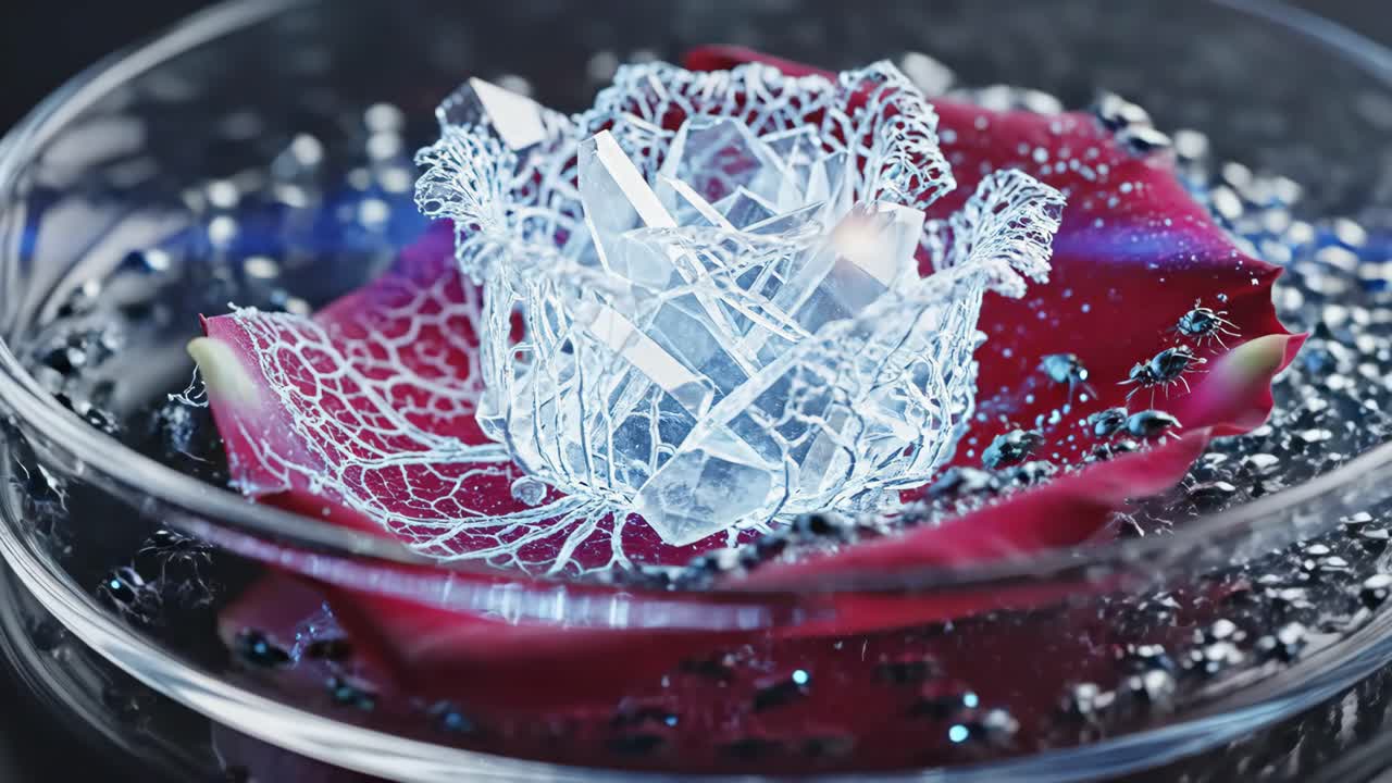 Crystal Structure on Rose Petal