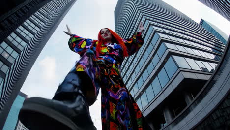 vibrant fashion statement in the urban sprawl