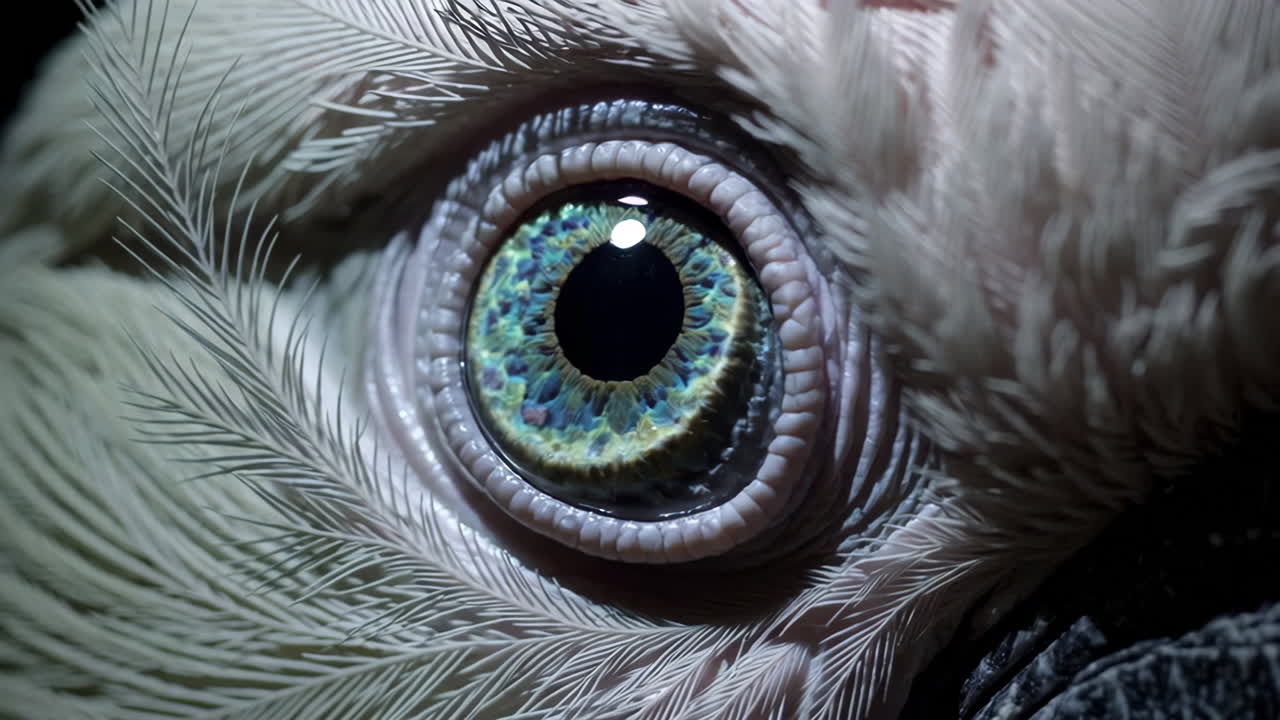 A close-up of a bird's eye
