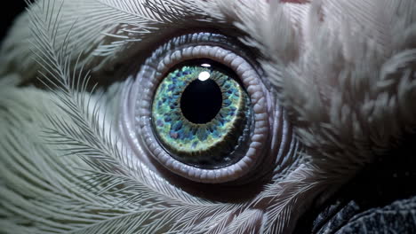 a close-up of a bird's eye