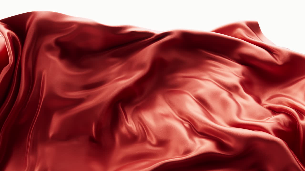 Flowing red wave cloth background, 3d rendering.