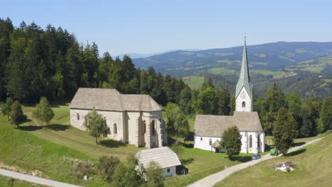 aerial drone shot of amazing old religion institutions