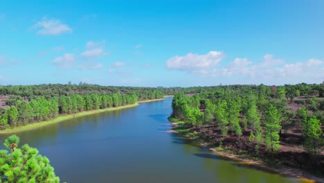 aerial view of river in montargil, portugal