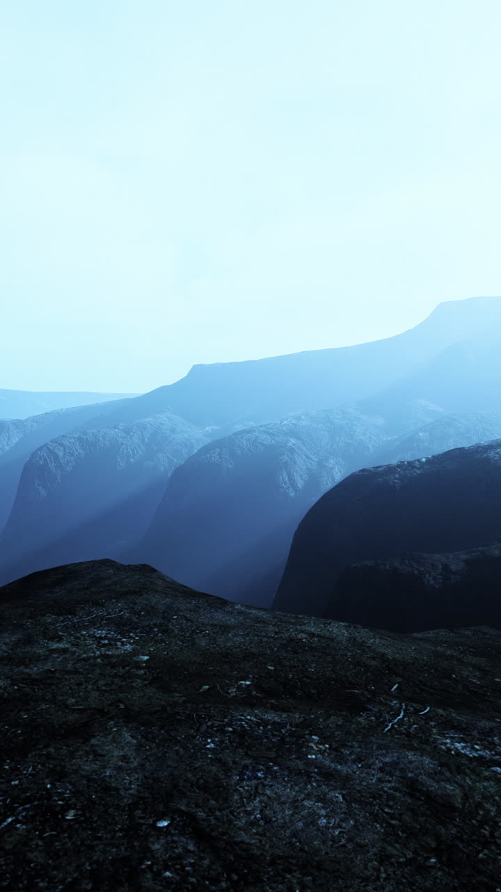 산맥 의 숨막히는 풍경