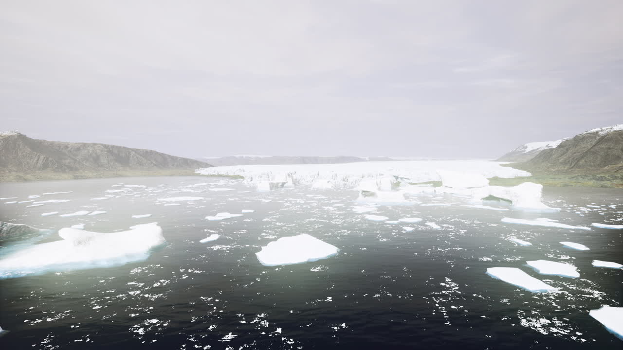 피오르드의 빙하와 빙산