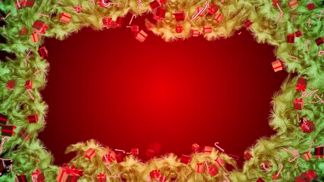 christmas tree decorated fir tree ball and snowflake frame bokeh lights background new year party or