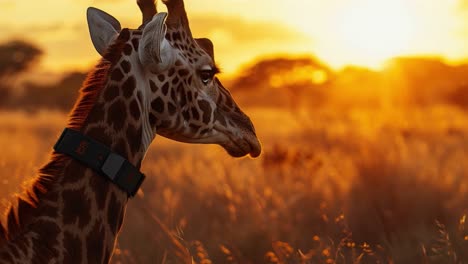 giraffe at sunset