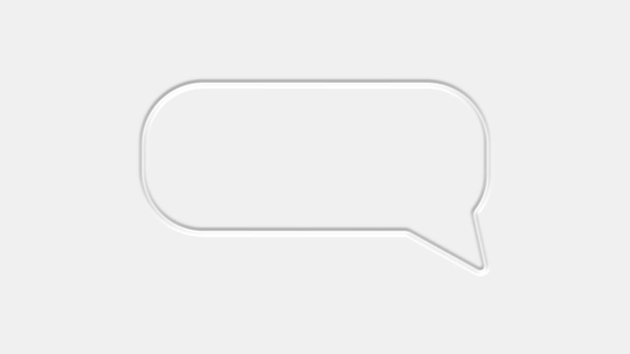 Chat, speech bubble icon animation on white background. 4K