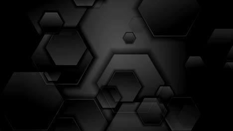 black technology geometric hexagons abstract video animation