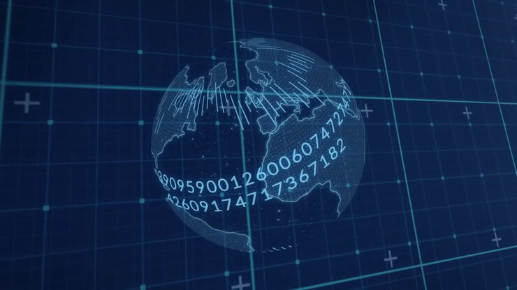 Animation of data processing over globe