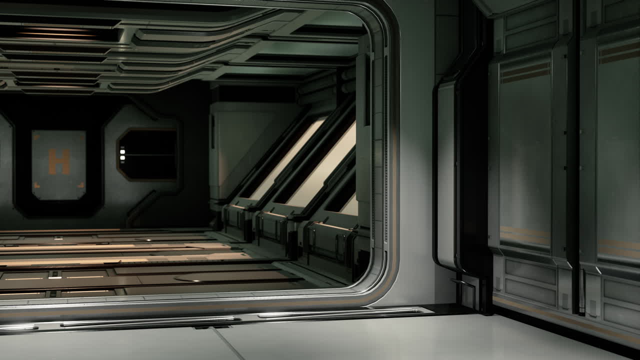 futuristic interior of the spase base