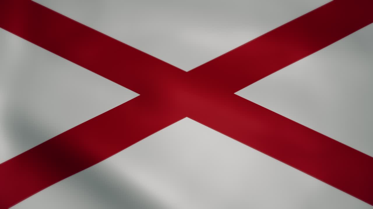 bandera de alabama, cámara lenta ondeando