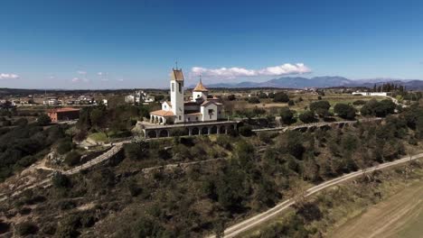 aerial shot of church in spain