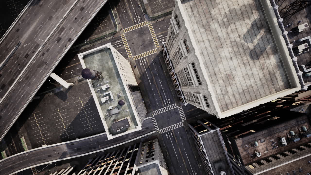 도시 풍경의 공중 사진: 도시 거리와 마천루