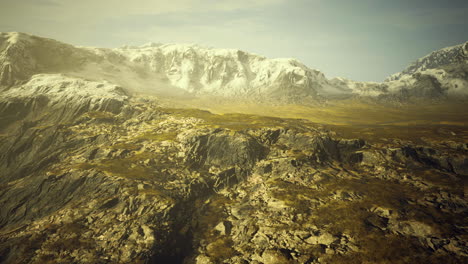 majestic mountain landscape showcasing rocky terrain and soft lighting