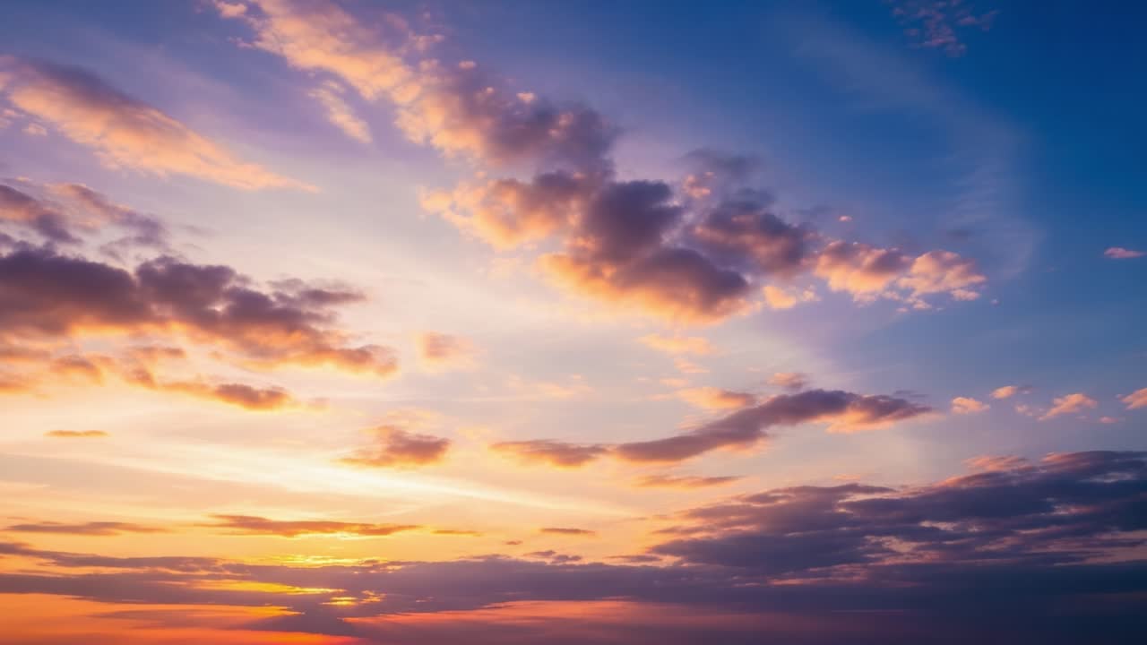 Vibrant Sunset or Sunrise Sky with Dramatic Clouds