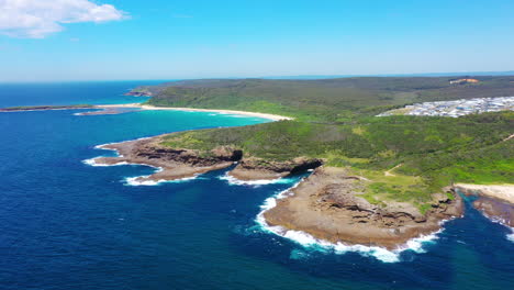 catherine hill bay en la costa de nueva gales del sur, australia, vista aérea