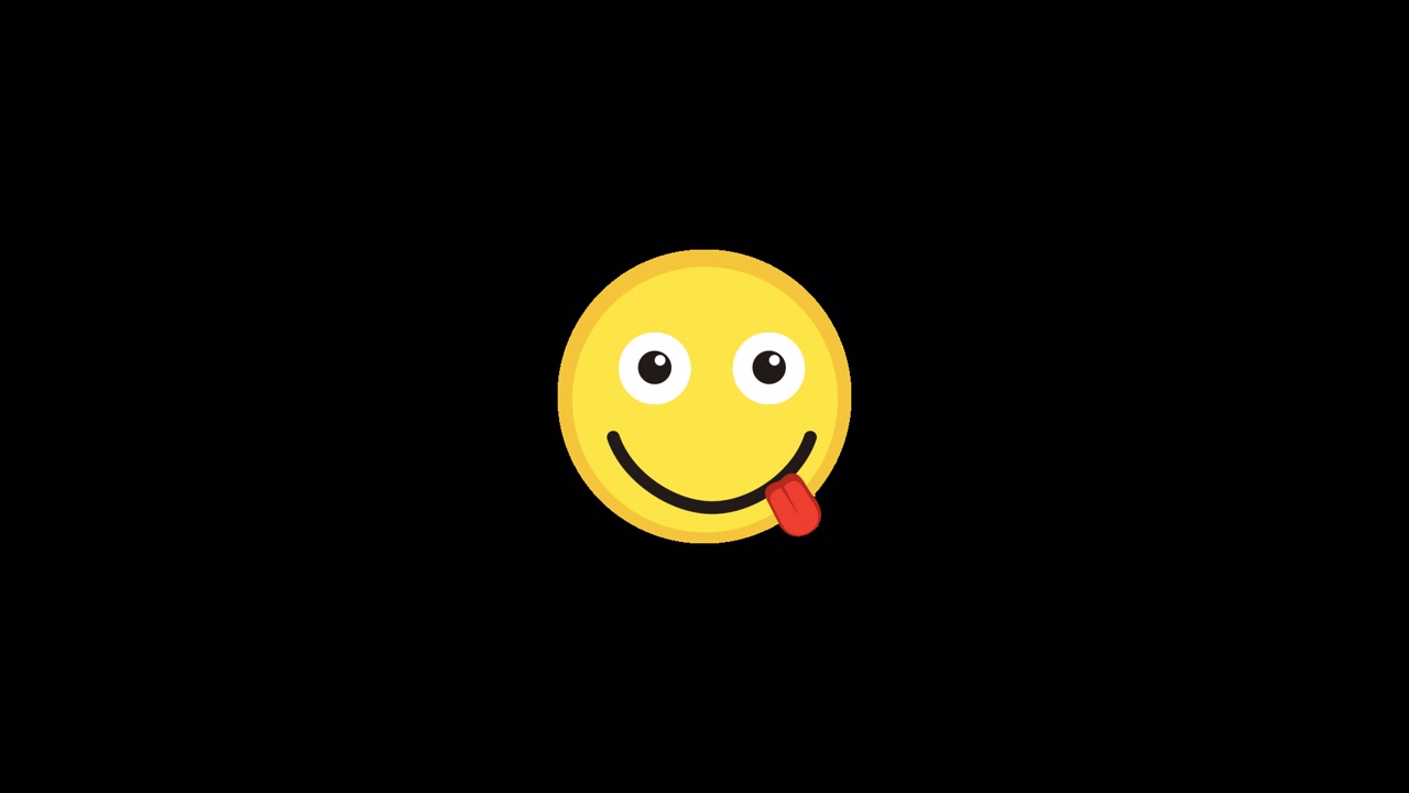 Animated Yellow Emoji Face with Tongue Blinking