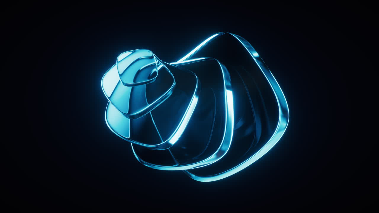 Abstract blue glass geometry background, 3d rendering.