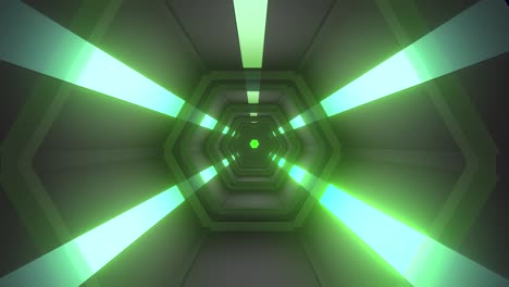 neon hexagonal tunnel