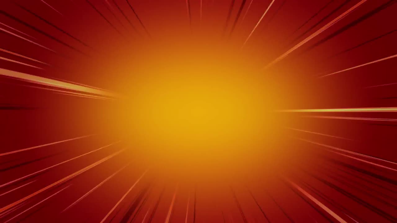 animación del movimiento hipnótico de múltiples rayos amarillos de luz que irradian desde un sol en un bucle sin costuras