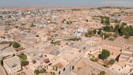 aerial view of midyat city, mardin province, turkey.