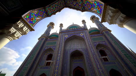 detailed views of intricate islamic architecture and colorful tilework