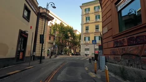 empty street scene with historic buildings