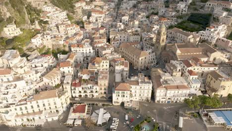 amalfi, italy aerial back and reveal