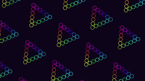 Triangles-pattern-from-rainbow-rings-on-black-gradient