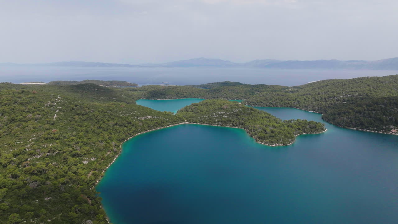 AERIAL Shot of Mljet Island National Park in Croatia, Europe