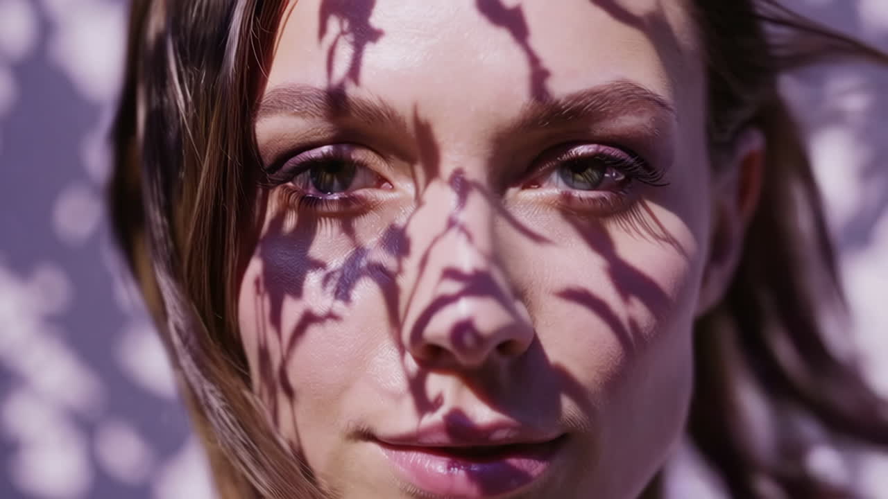 Woman with Floral Shadow Portrait